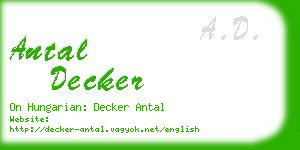 antal decker business card